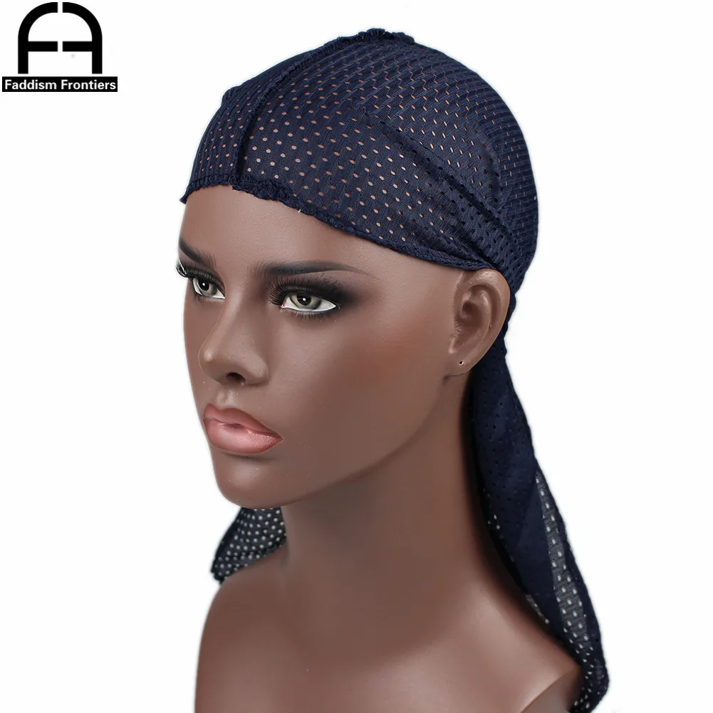 Sommer Männer Mesh Durag Atmungsaktive Lange Schwanz Durags Bandanas für Männer Welle Do DuRag Lumpen – Detail 12