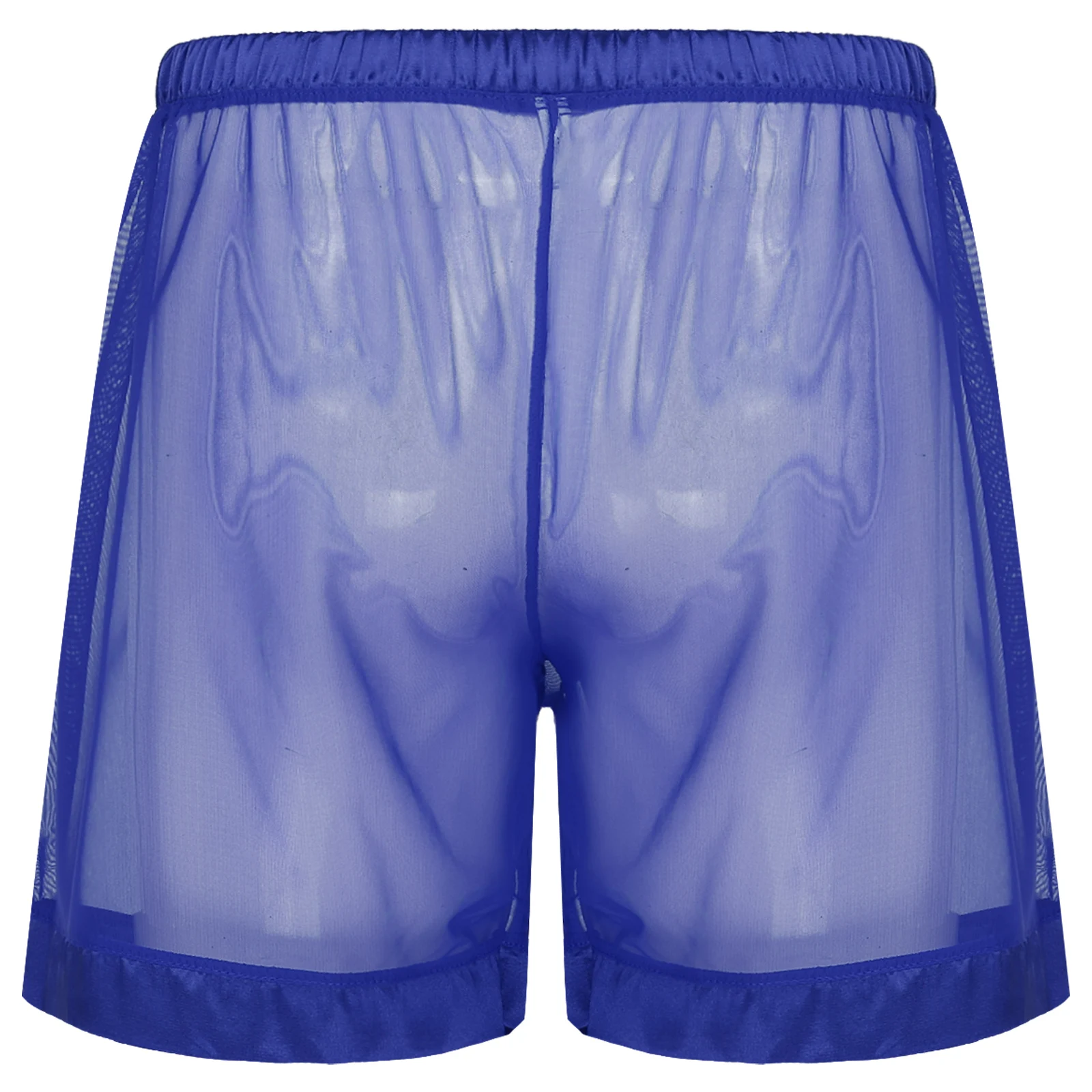 Swimwear Mens Lingerie See-through Mesh Loose Lounge Boxer Shorts Male Transparents Underwear Nightwear