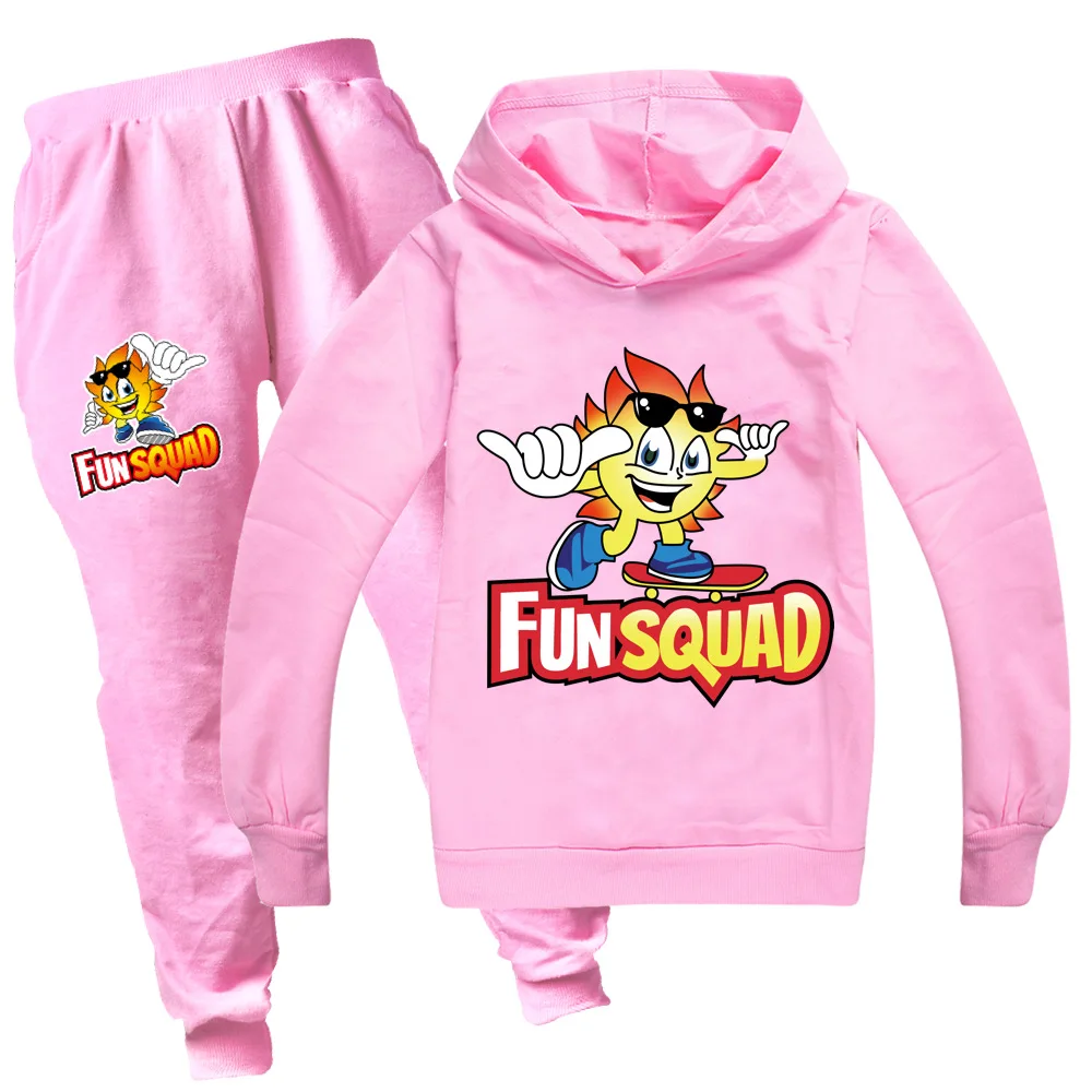 Fun Squad Game Kids Clothes Baby Cotton Clothing Suit Children's Video Game Boy Girl Hoodies Long Sleeve T-shirt+ Pants 2Pcs/Set