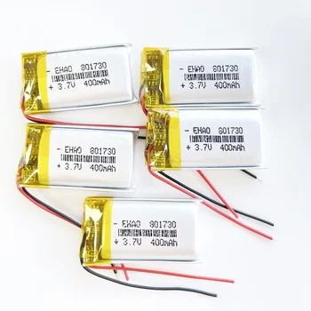 5 PCS 801730 3.7V 400mAh 폴리머 리튬 충전식 배터리 레코딩 펜 Mp3 GPS 블루투스 마사지 헤드폰 