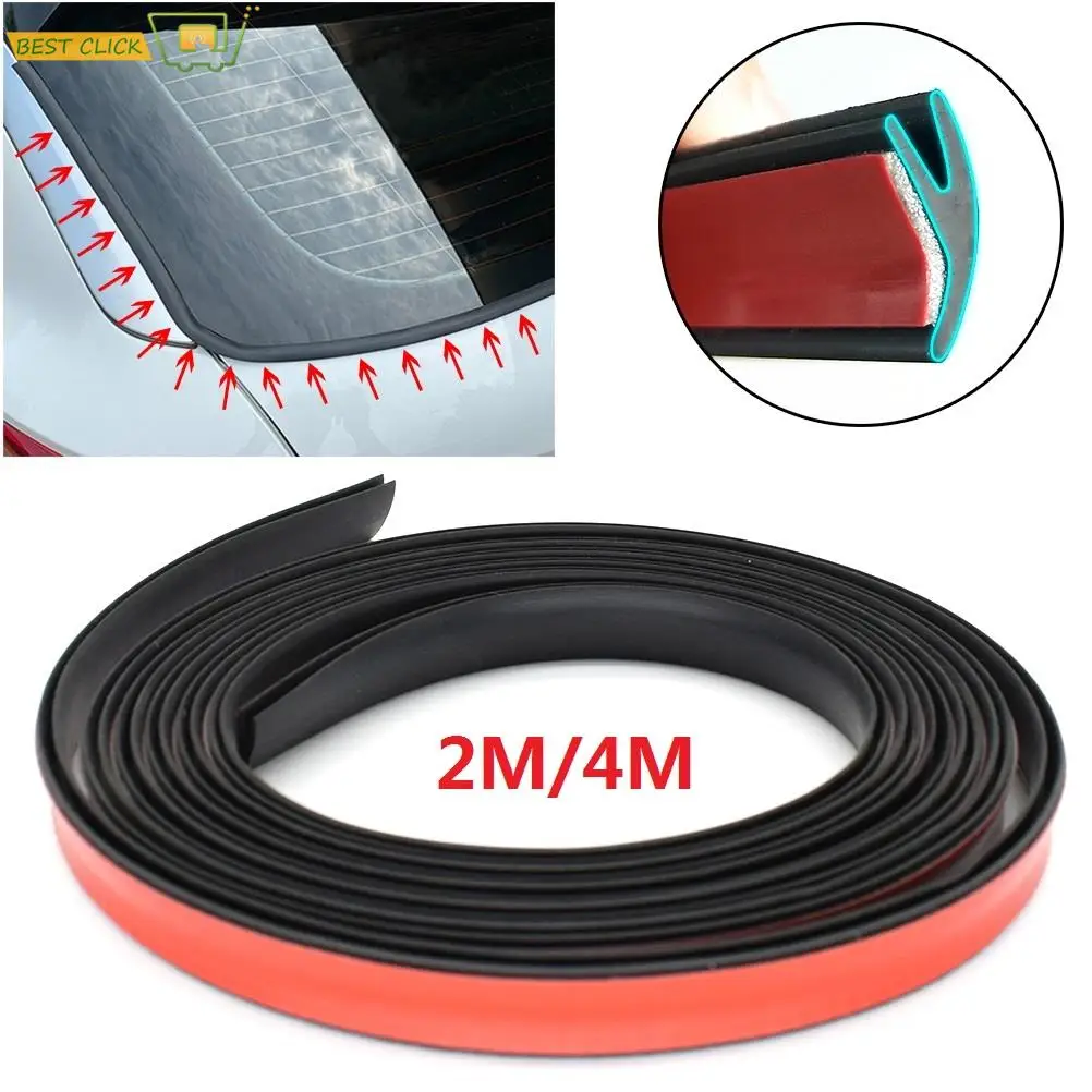 Universal Car V Shape Rubber Seal Weather Strip Windshield Hollow Glass Window Edge Moulding Trim Decorate Weatherstrip 2M/4M