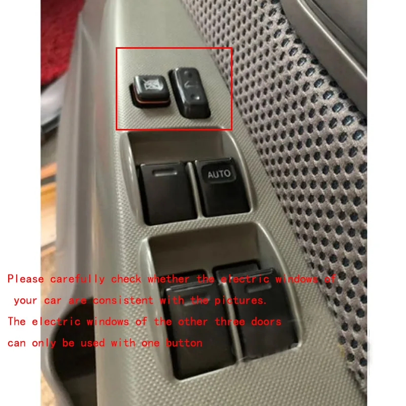 For toyota fortuner AN50 AN60 2004-2015 Pickup Power window switch Window lifter trim，Carbon fiber pattern Interior Door sticker