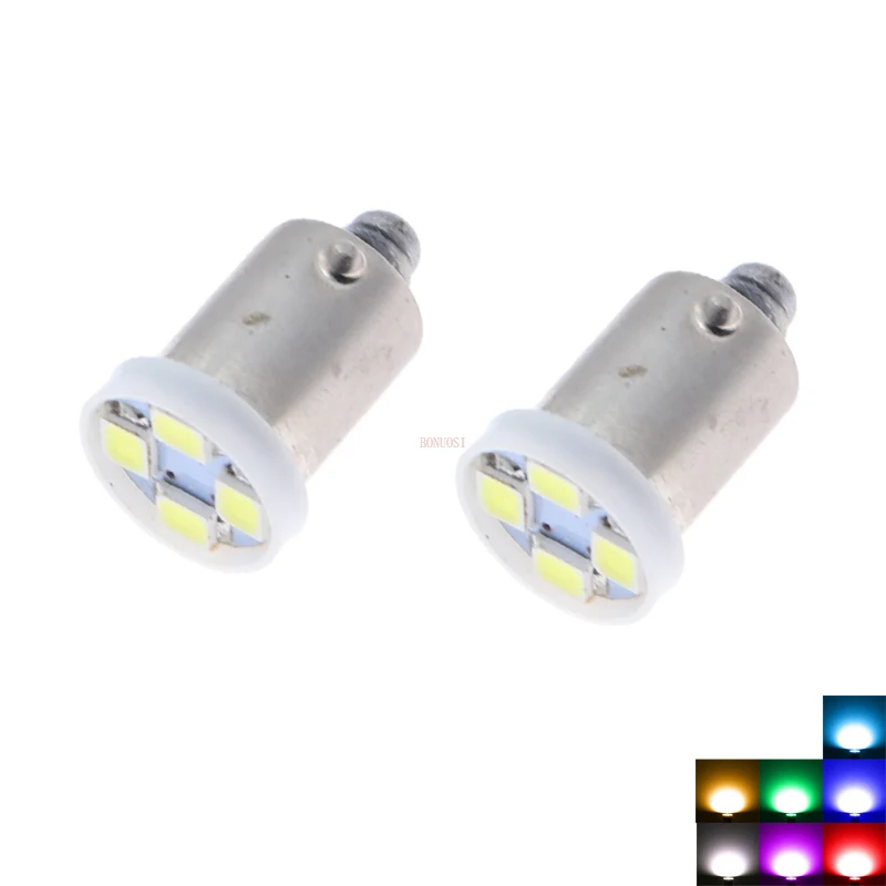 

100PCSX6V 12V 24V DC BA9S 1210 4SMD LED Bulbs T4W T11 Dome Map Lights For Car Trucks BA9 1895 1891 53 57 Interior Lamps