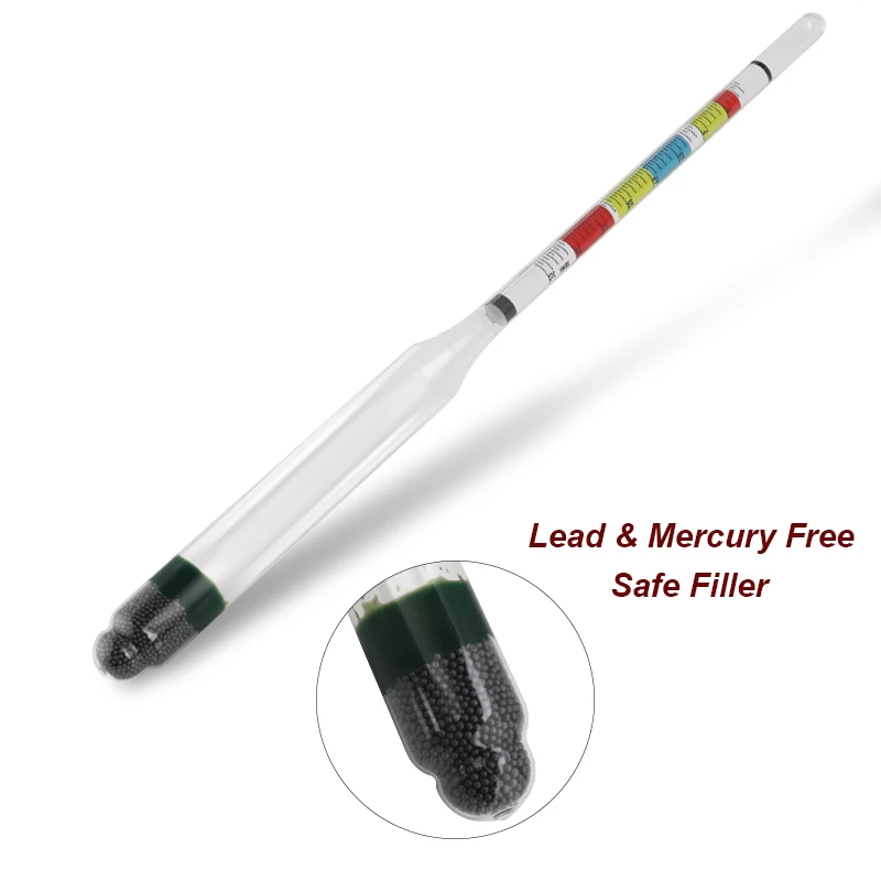 Triple Scale Hydrometer For Home Brew Wine Beer Cider Alcohol Testing 3 Scale Hydrometer Wine Sugar Meter Gravity ABV Tester