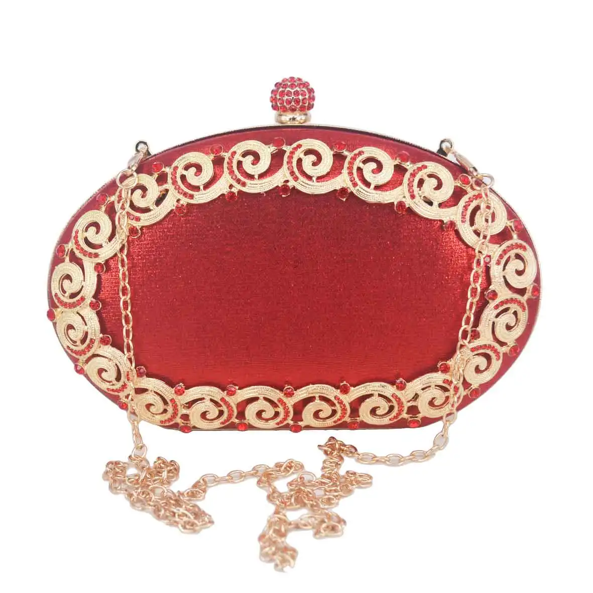 Cheaper Green Clutch Bags With Chain Women Evening Bags Red Silver Bridal Wedding Purse MY