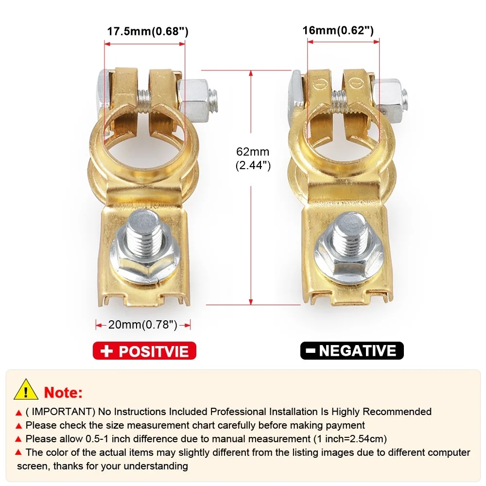 1 Pair Quick Release Battery Terminals Clamps Cap Clips Copper for Car Truck Caravan Car Auto Battery Terminal Connector Battery