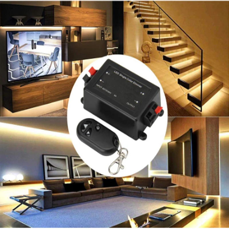 LEDSingle Color Dimmer 3 Key RF Remote Control Wireless LED Controller 12V 24V DC 8A for SMD 5050 5630 3528 LED Strip Light Rope