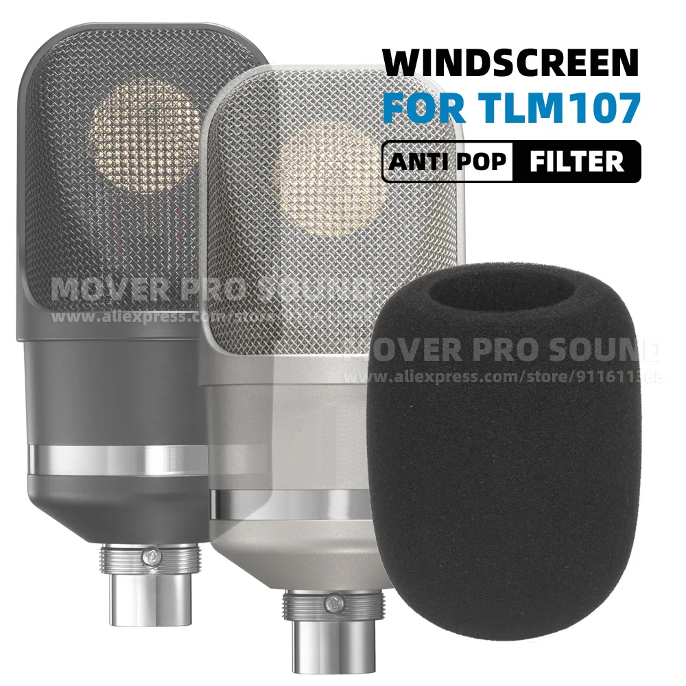 Windproof Foam Dustproof Shield Sponge Windscreen Noise Reducer Mic Screen For TLM107 TLM 107 Microphone Anti Pop Filter