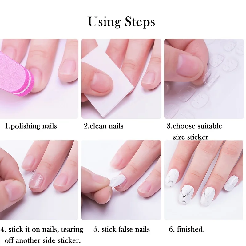 5/10 hojas impermeables de doble cara para uñas postizas, pestañas adhesivas, pegatinas para presionar en puntas de uñas postizas, pegatina de