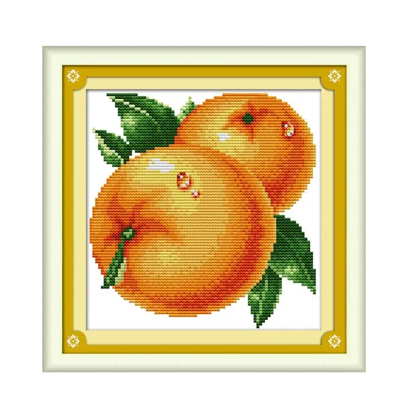 Water-drop oranges grape fruit cross stitch kit fruit still count print DMC color  14ct 11ct embroidery DIY handmade needlework