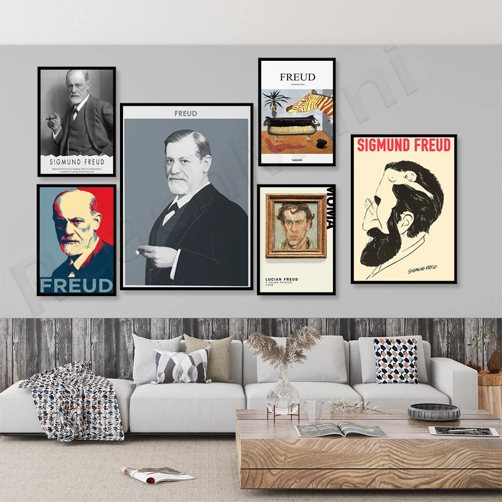 Póster con impresión artística de Sigmund Freud, póster del Museo de Arte Moderno de Psicoanálisis, Terapia, Psiquiatría y Psicología
