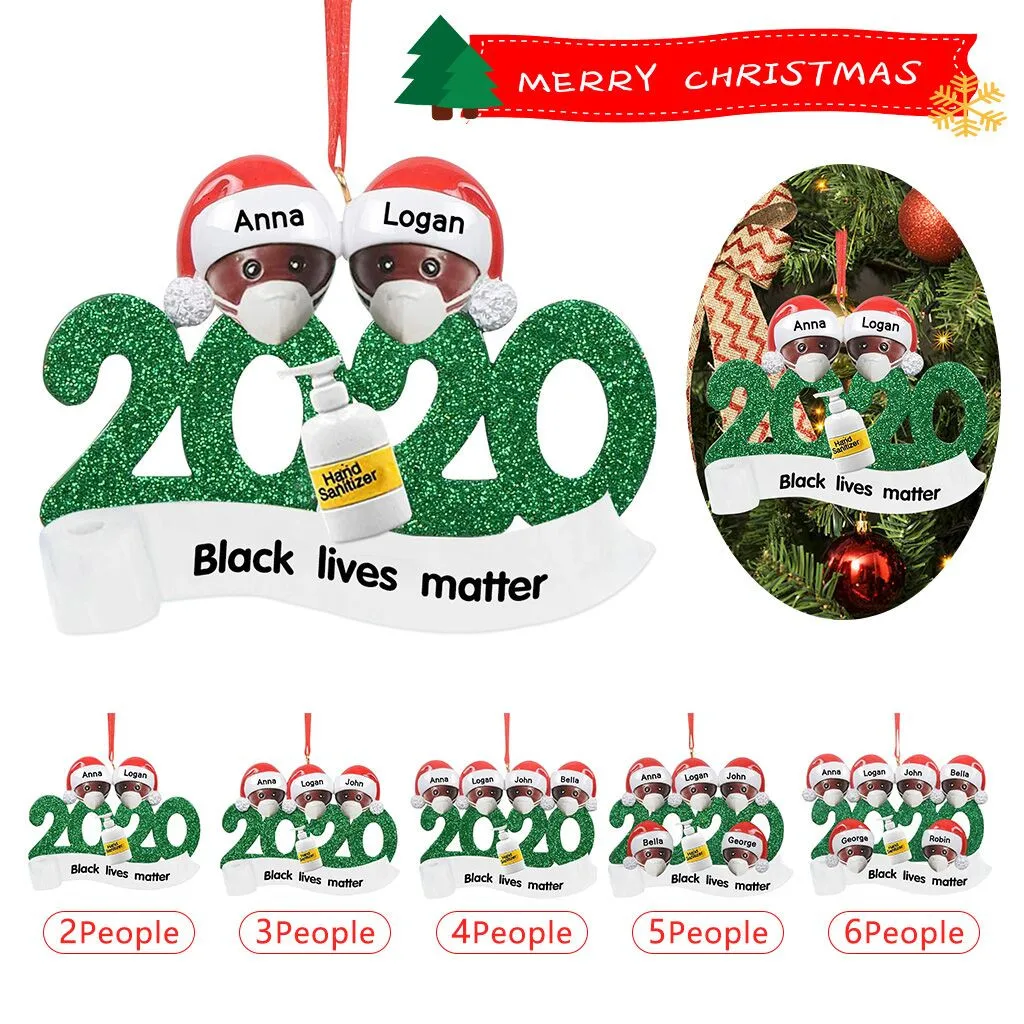 1PC 2020 Personalized Family Christmas Ornament Kit DIY Name Blessing Christmas Tree Hanging Pendant Creative Gift рождество