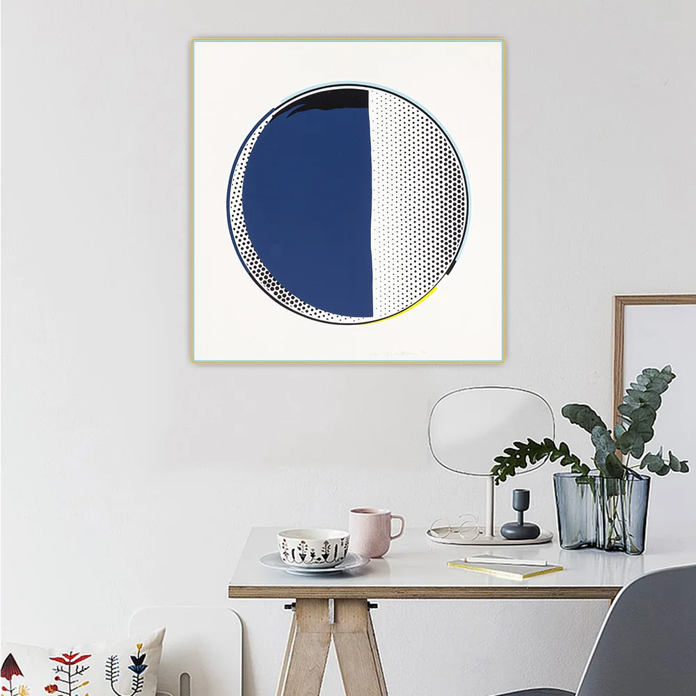 Citon Roy Lichtenstein《Mirror print》Pop art Canvas Oil Painting Artwork Poster Picture Wall Background Decor Home Decoration