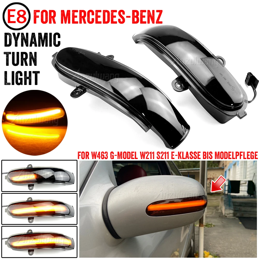 LED Dynamic Blinker Side Mirror Indicator Sequential Turn Signal Light For Mercedes Benz E Class W211 S211 2002-07 G Class W463