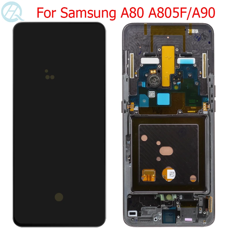 

AMOLED Display For Samsung A80 A805F LCD With Frame For Samsung A90 A905F Display Touch Screen Panel Assembly