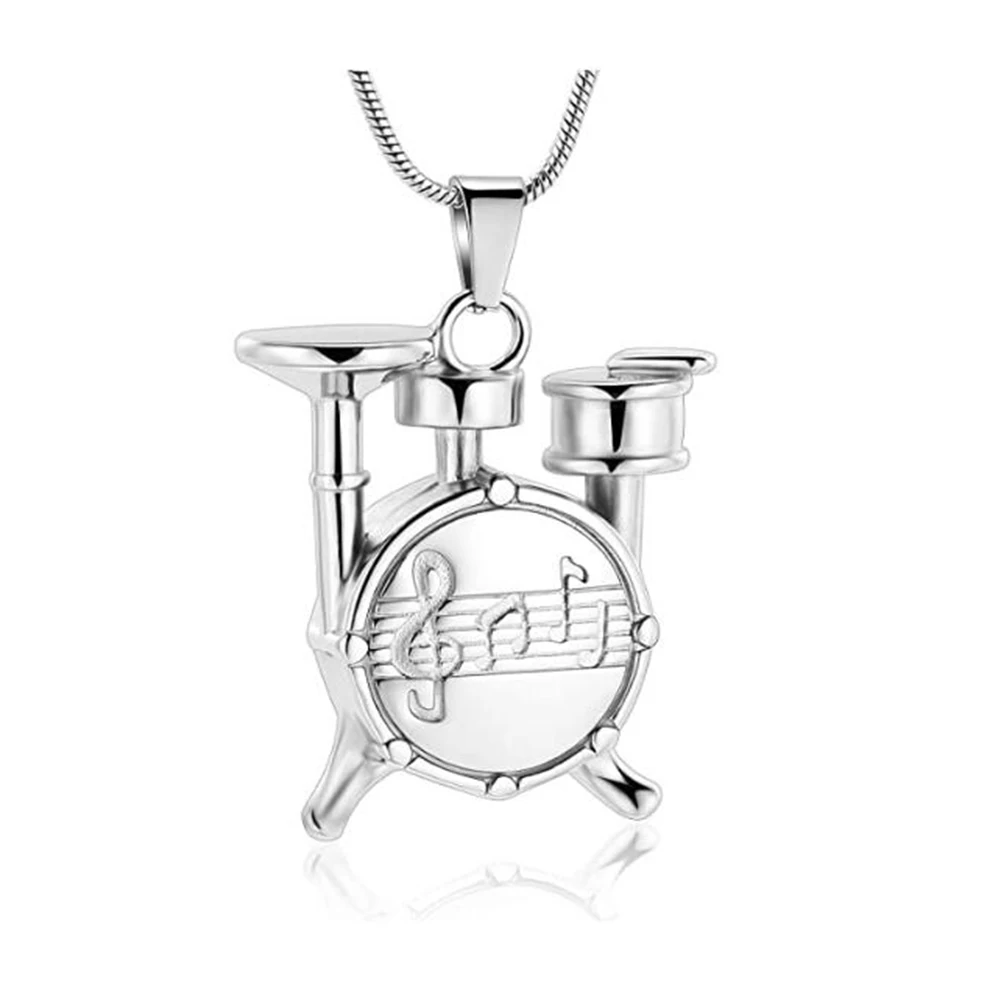 Drum Set Memorial Jewelry For Ashes Stainless Steel  Musical Instruments Cremation Necklace Urn Pendant Women Men Keepsake