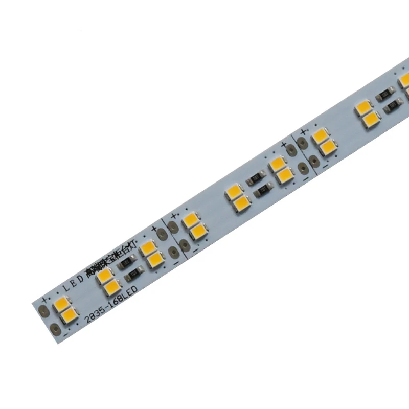 100m 2835 Led Bar Light Double Line Row Hard Rigid LED Strip DC12V 168leds/m Counter Shelf Bar Light  Fiberglass Board Material