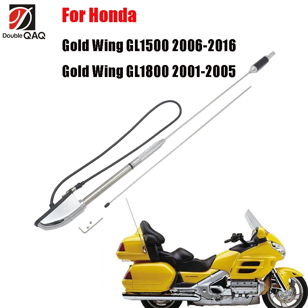 

For Honda Glodwing GL1800 GL1500 GL1800P GL1800HPNA Audio Comfort Navi GL1800A 2001-2014 Motorcycle Chrome Antenna Kit