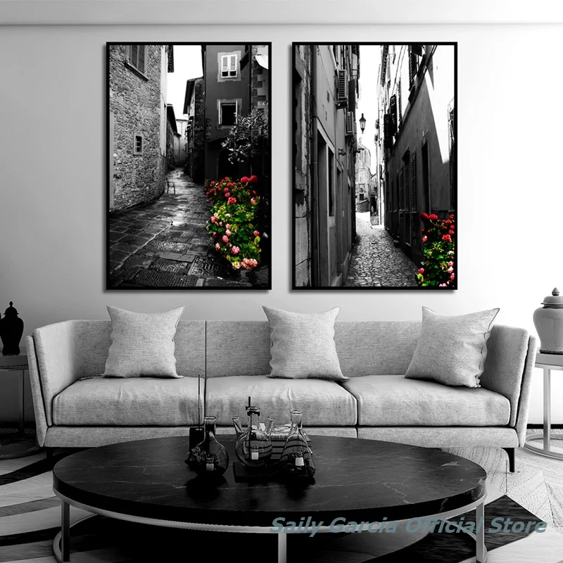 Modern European Style Architecture Canvas Art Painting Paris Nordic Stree Landscape Wall Picture for Living Room Hd Print Poster