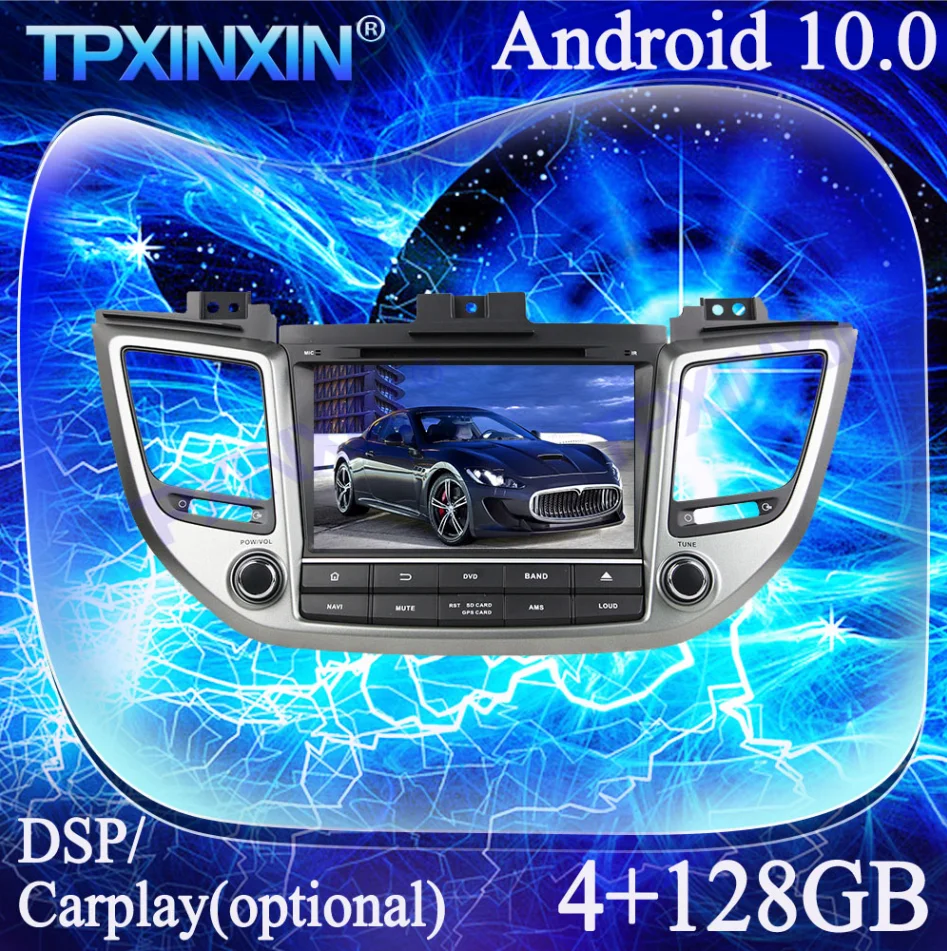 Android 13.0 4G+128G PX6 Carplay For Hyundai Tucson IX35 2015 Multimedia Player Tape Recorder GPS Navi Auto Radio Head Unit DSP