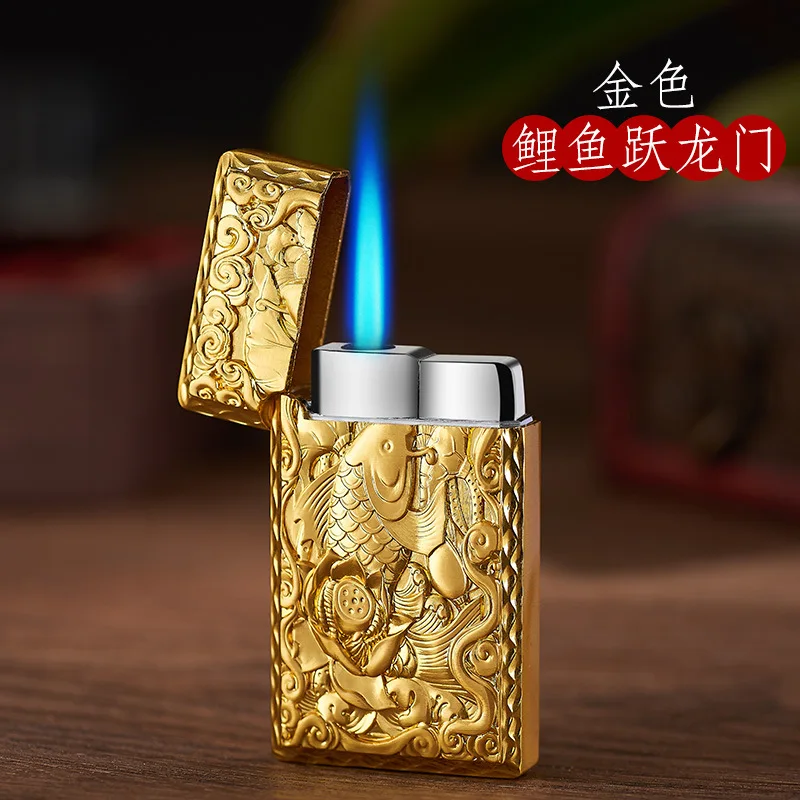 Buy Lighters Funny Flints Gas Lighter Mini Metal Butane Funny Cigarettes Accessories Cigar Smoking Lighters Outdoor men\'s Gifts