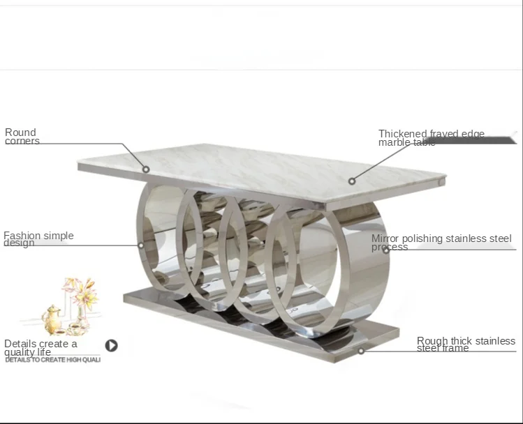 

Стол в европейском стиле, стеклянный обеденный стол и стул, современный простой Прямоугольный Обеденный стол из нержавеющей стали