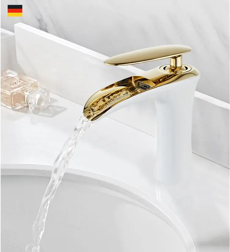 

Basin Faucet Decked single lever hot cold basin faucet chome gold waterfall Toilet Sink Faucet Water Crane Mixer Black Chrome