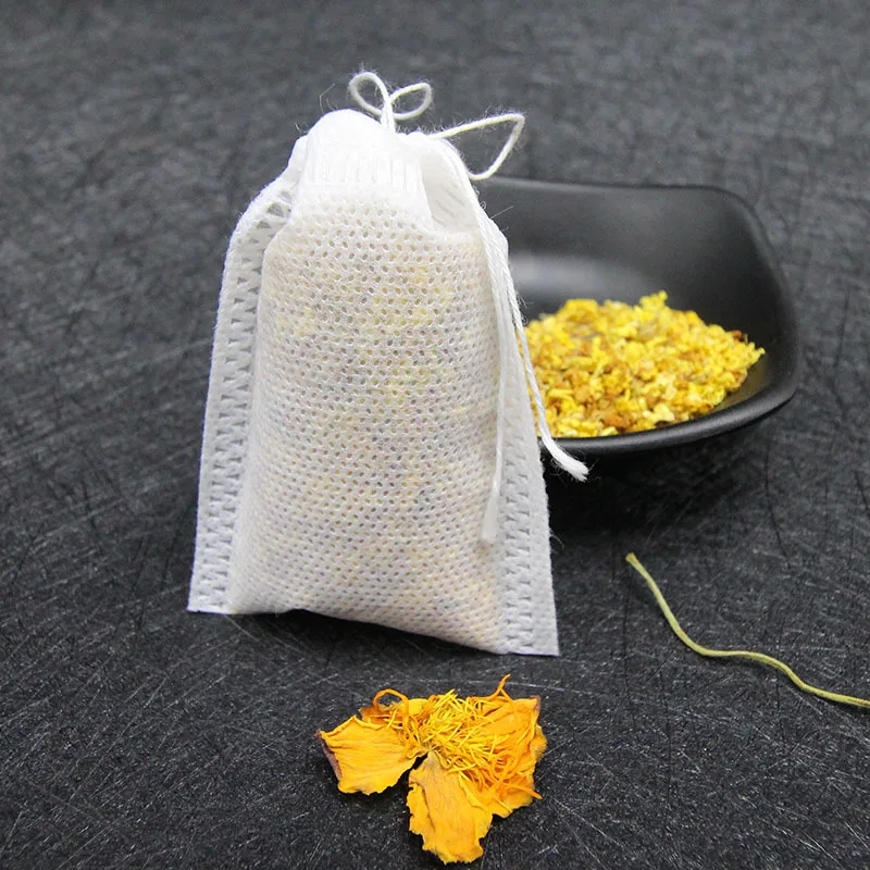 Disposable Tea Bags 5.5 x 7CM Teabags Herb Loose Tea Empty Scented With String Heal Seal Filter Paper