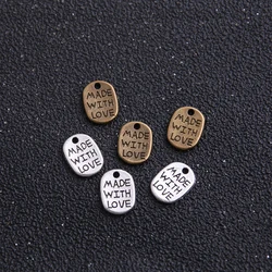 40pcs Antique   Metal Alloy 11*9mm Round Lettering 