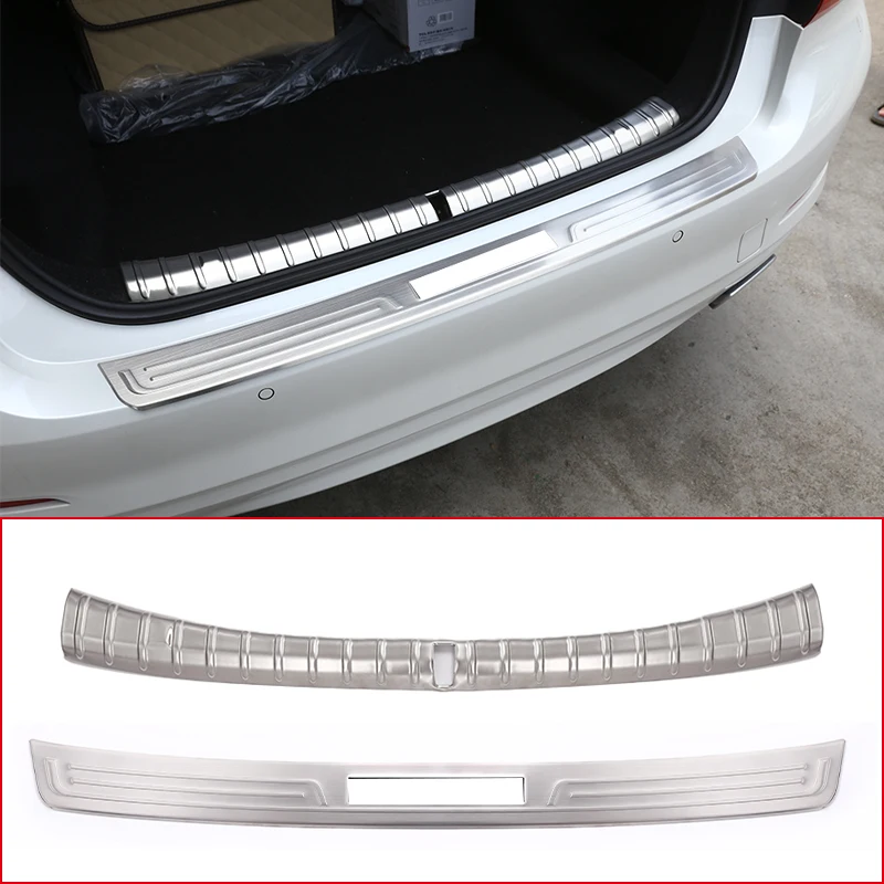 

1Pcs Stainless Steel Car Trunk Rear Bumper Foot Plate Door Sill Guard Plate Protection Cover Trim For BMW 5 Series G30 2018-2021