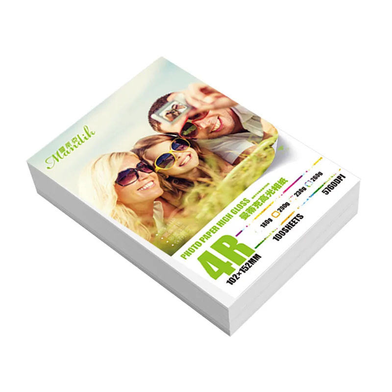 4R High Glossy Photo Paper 260g  6 Inch Bright White Inkjet Glossy Paper