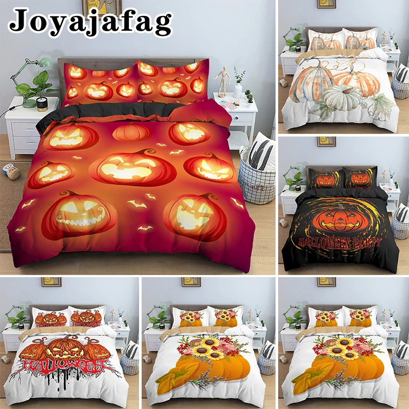 Happy Halloween Pumpkin Bedding Set Single Double King Queen Duvet Cover With Pillowcase 1/2Pcs Party Festivel Decor Bed Sets