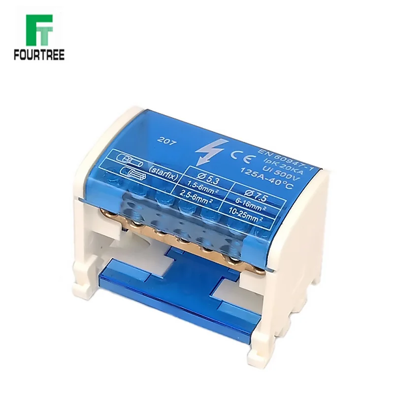 Terminal Block Power Distribution Box Modular Din Rail Screw Connection Block Universal Electric Wire Junction Box NHC01-207