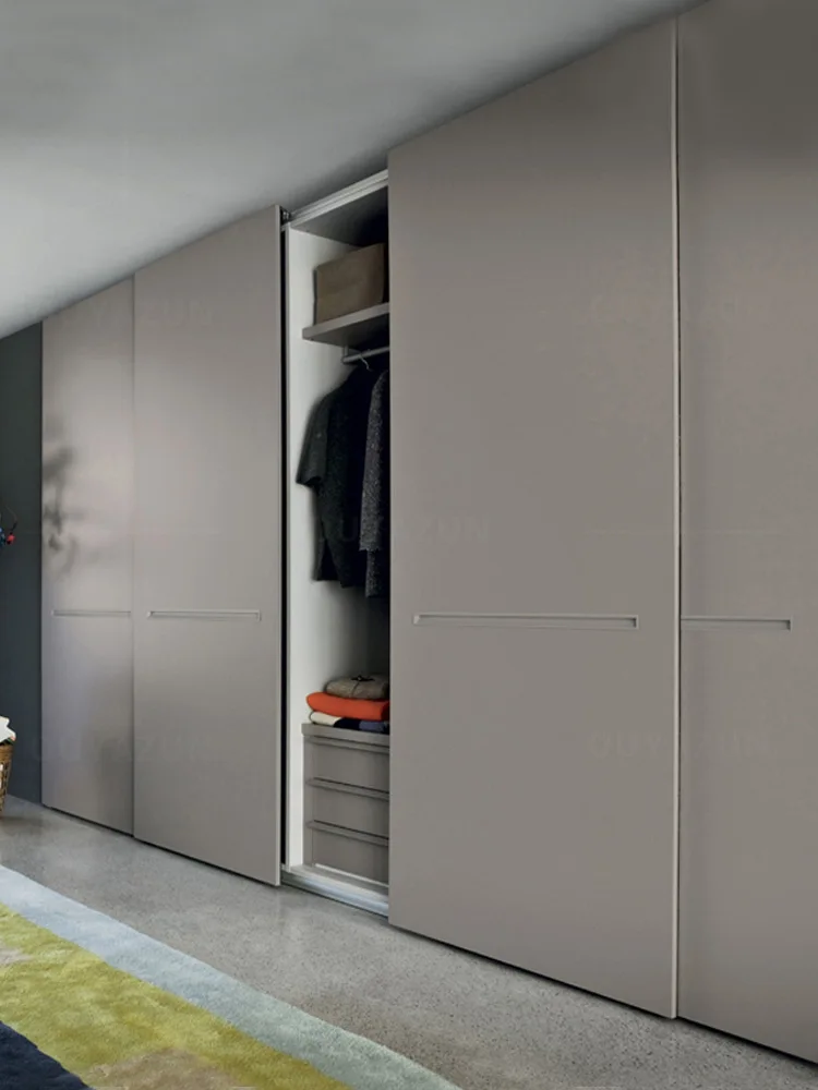 Simple bedroom wardrobe customized overall sliding door open cloakroom customized