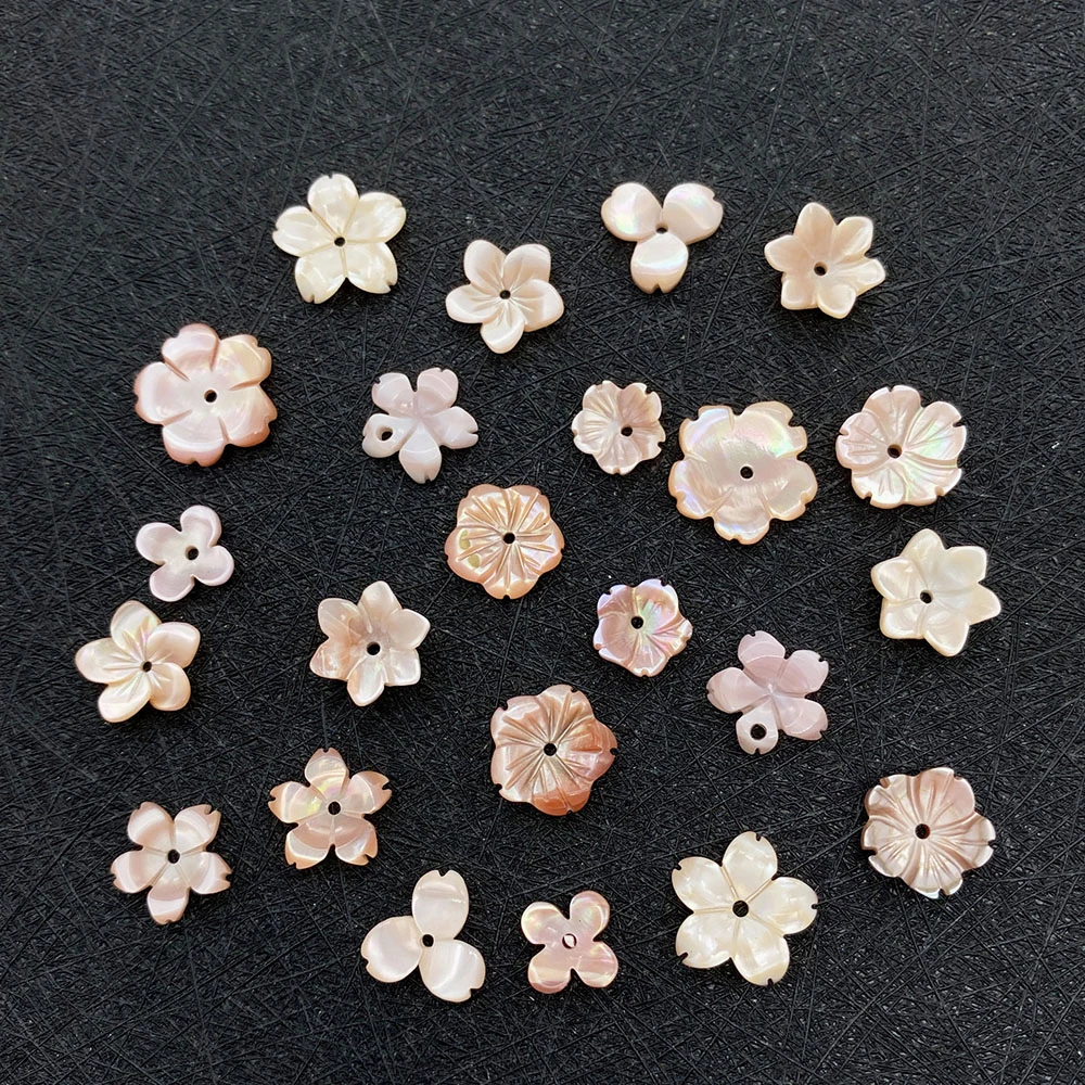 

2pcs Natural Sea Shell Pink Beads Jewelry Making Carving Craft Flower Shape DIY Necklace Bracelets Charms Supplies Accessories