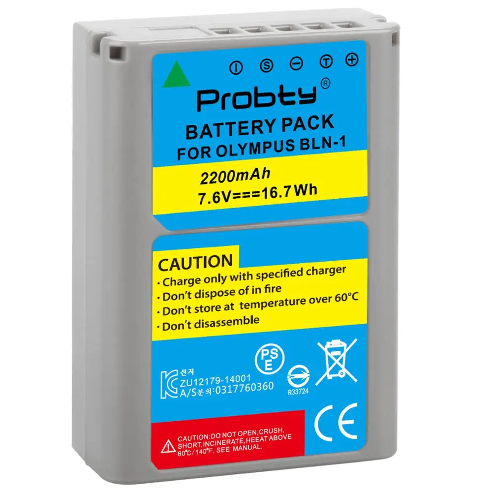 PROBTY 2 قطعة BLN-1 bln-1 BLN1 bln1 البطارية لأوليمبوس E-M5 OM-D E-M1 E-P5 E-M5 II كاميرا
