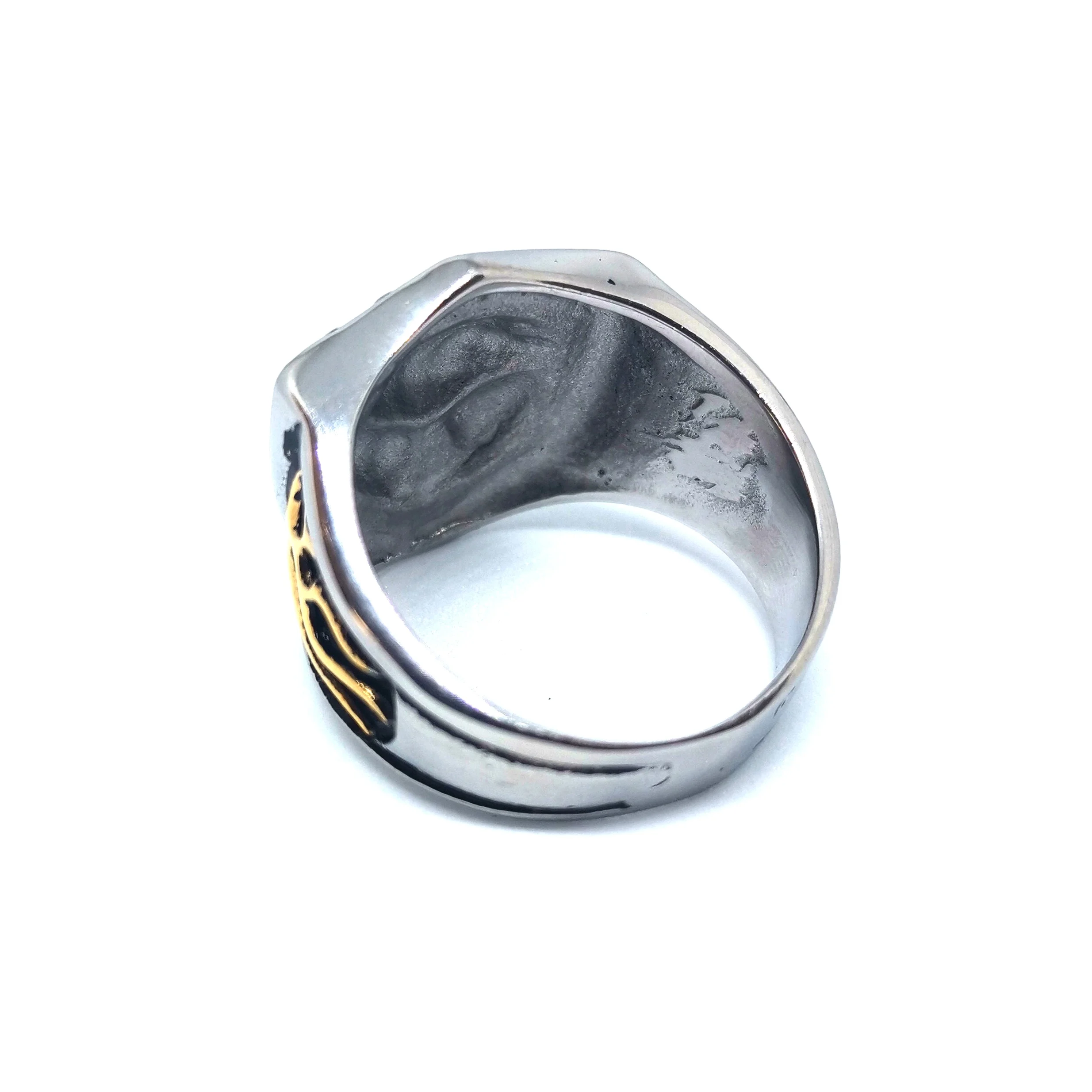 MIQIAO Stainless Steel Titanium Retro Punk Hip Hop Motor Cycle Fan Rider Rings for Men Women Couple Friends Gift Jewelry Gothic