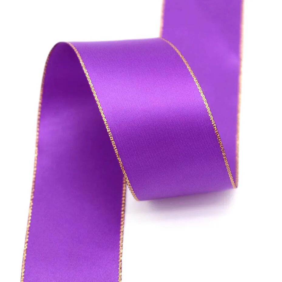 10 Yards 10MM 22MM 38MM Glitte Gold Edge Ribbon DIY Handmade Materials Gift Packaging Bows Double-Sided Christmas Decorations