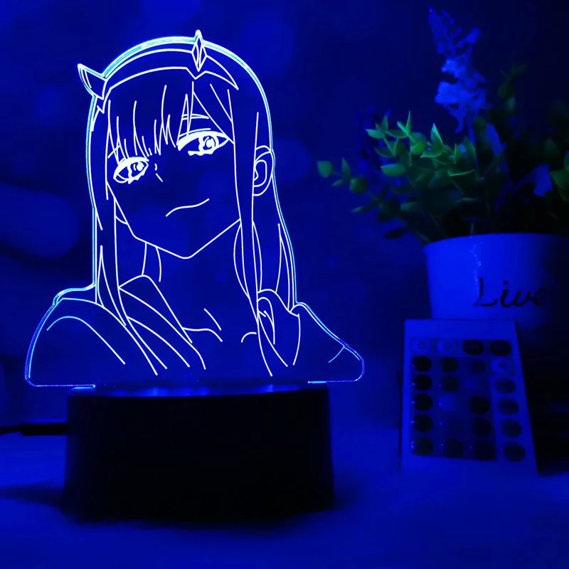 Anime Darling in Franxx Zero Two Anime 3D LED Decor Lamp Figure Nightlight