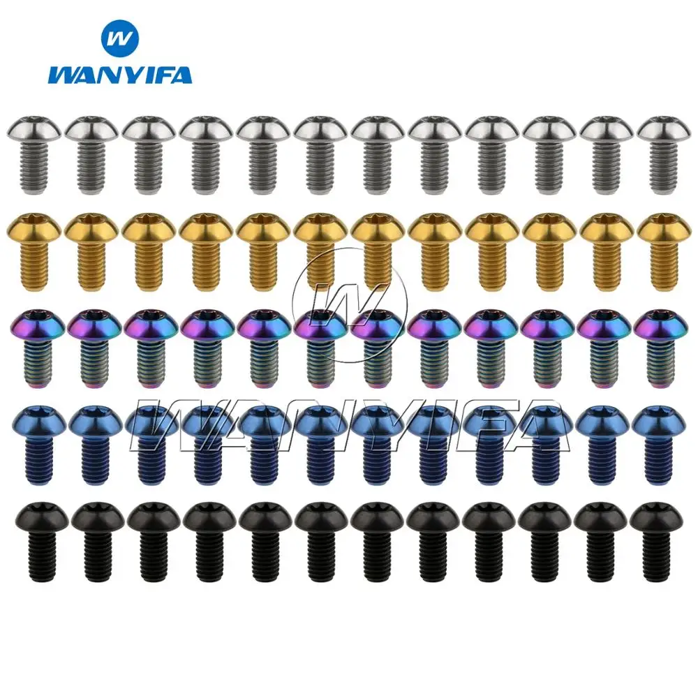 Wanyifa M5 x 10mm Titanium Ti Mountain Cycling Bike Disc Rotor Bolt Torx T25 12pcs/lot