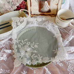 6pcs Korean Princess Lace Embroidery Coffee Tea Coaster European Style Light Luxury Napkin Placemat Table Mat Set