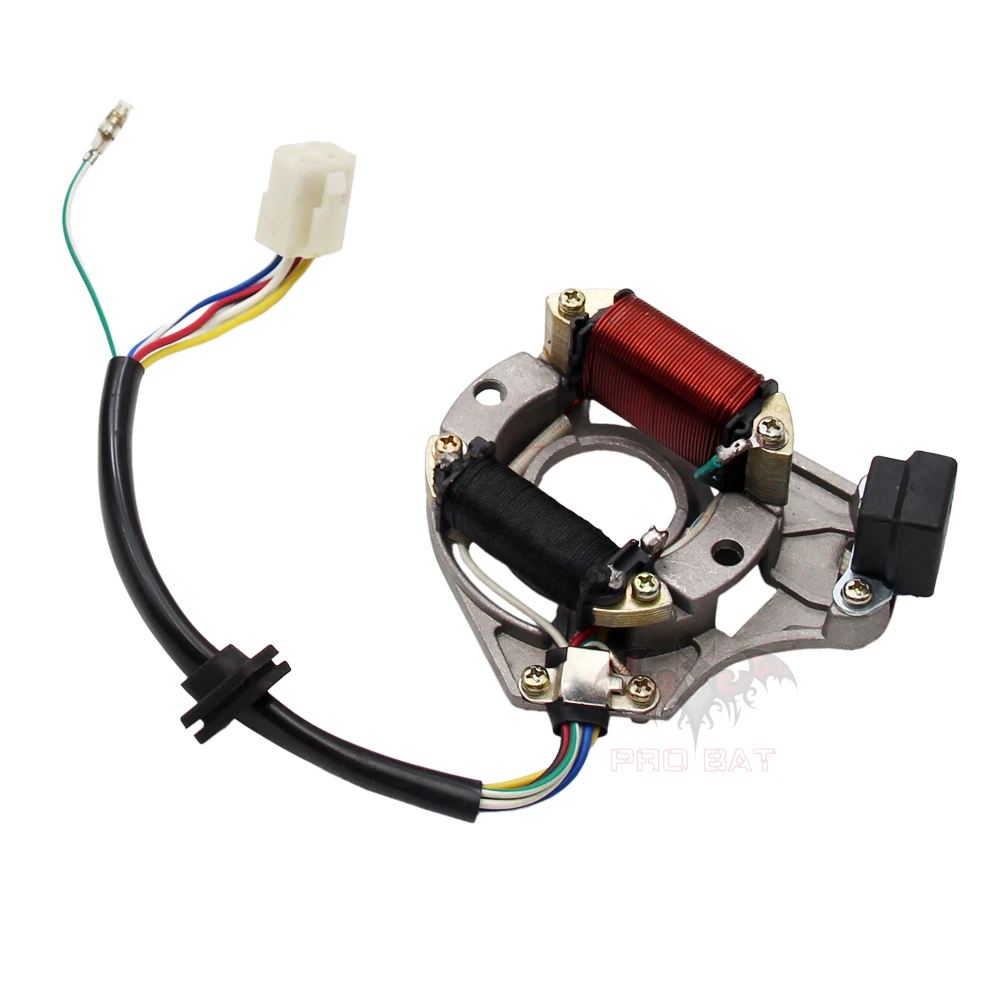 Magneto Flywheel Stator Plate for 50cc 70c 90cc 110cc 125cc Quad Pit Dirt Bike ATV Buggy 2 Coil