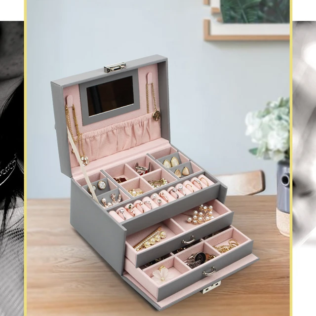 Large leather jewelry box deals