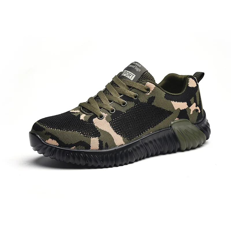 Men\'s Camouflage Casual Sneakers Low Top Lace-up Flats Shoes Men Trainer Hard-wearing Light Running Shoes Hiking Sports Shoes