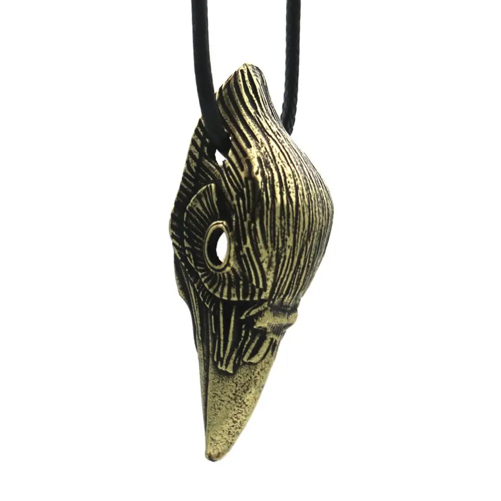 viking raven head pendant black bird charm men necklace Goth Odin Raven Skull Jewelry Amulet Talisman Gothic Animal Bird Pendant