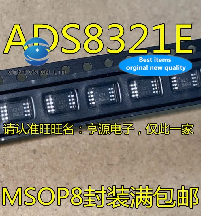 

2PCS ADS8321 ADS8321E silk-screen A21 MSOP8 AD converter in stock 100% new and original