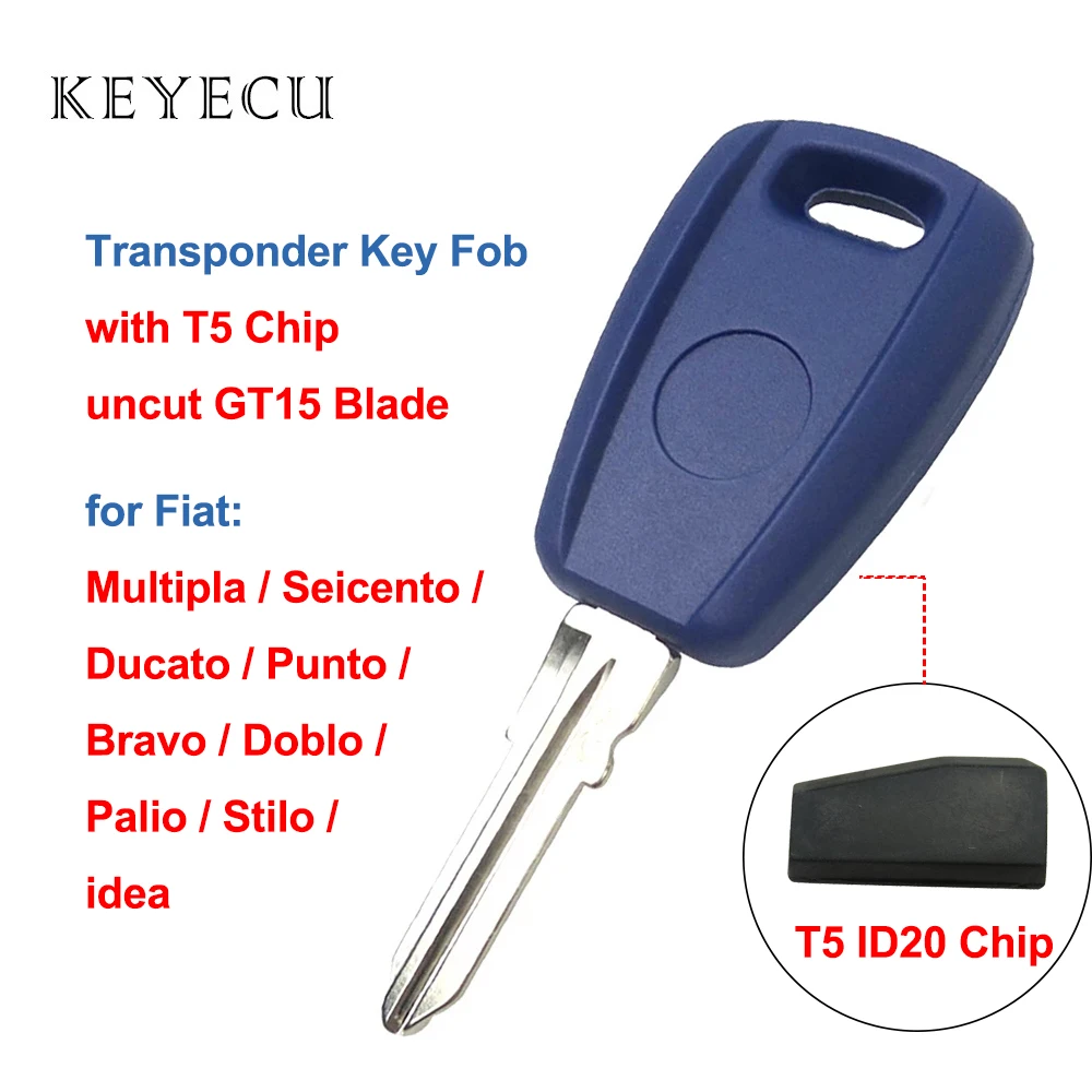 Klucz transpondera Keyecu z chipem T5 do fiata Bravo Punto Ducato codzienne ostrze scudo-gt15