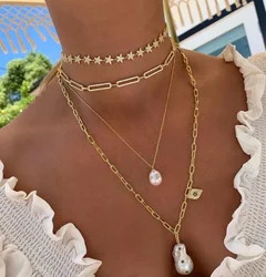 2025 Gold Color Fashion Micro Pave CZ Safety Pin Link Chain Choker Necklaces For Women Classic Luxury Jewelry Christmas Gifts