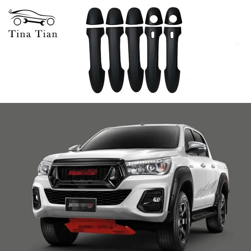 

Car Exterior Mouldings Styling ABS Door Handle Covers FIt For TOYTA HILUX REVO 2015-2018 Pickup Car Protective Accessories