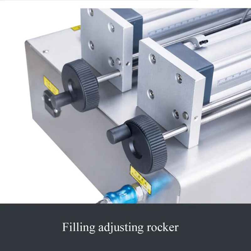 Máquina neumática de llenado de líquidos con llenador de botellas automático comercial de doble cabezal para bebidas cosméticas